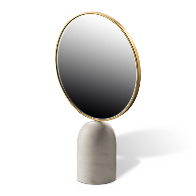 Round Mirror with marble Base