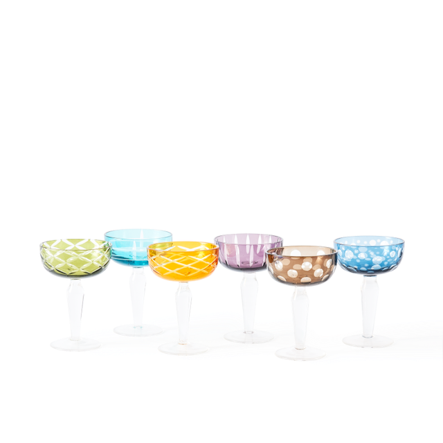 Multicolour Cuttings Coupe Glasses
