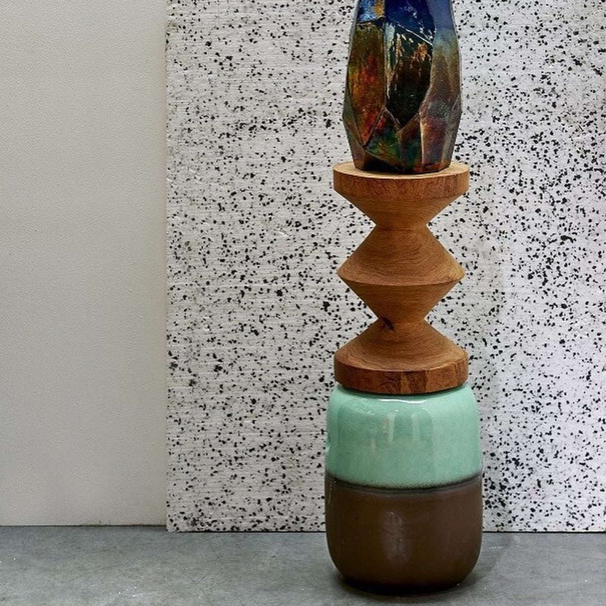Wooden Cognac Zig Zag