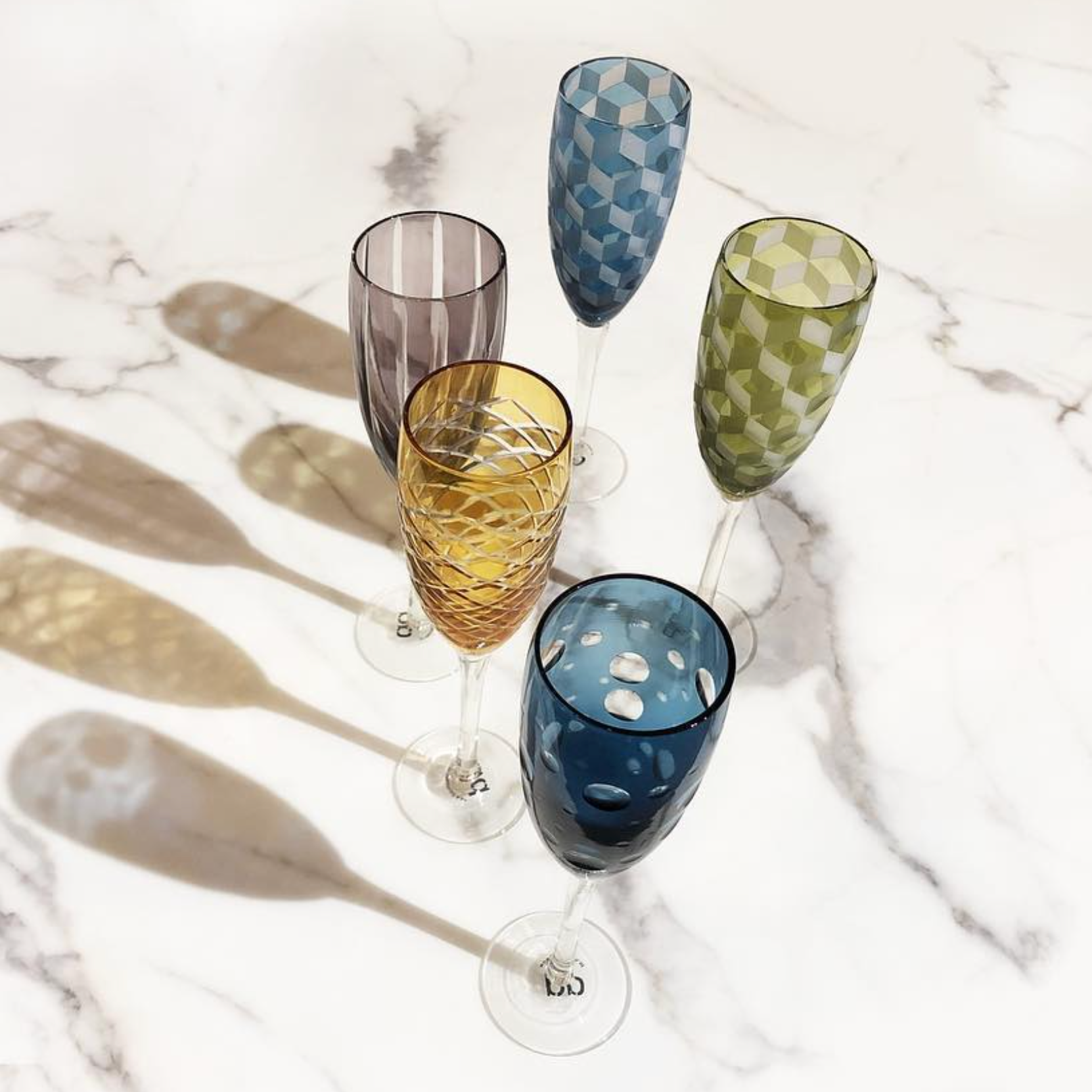 Cuttings Champagne Glasses Set