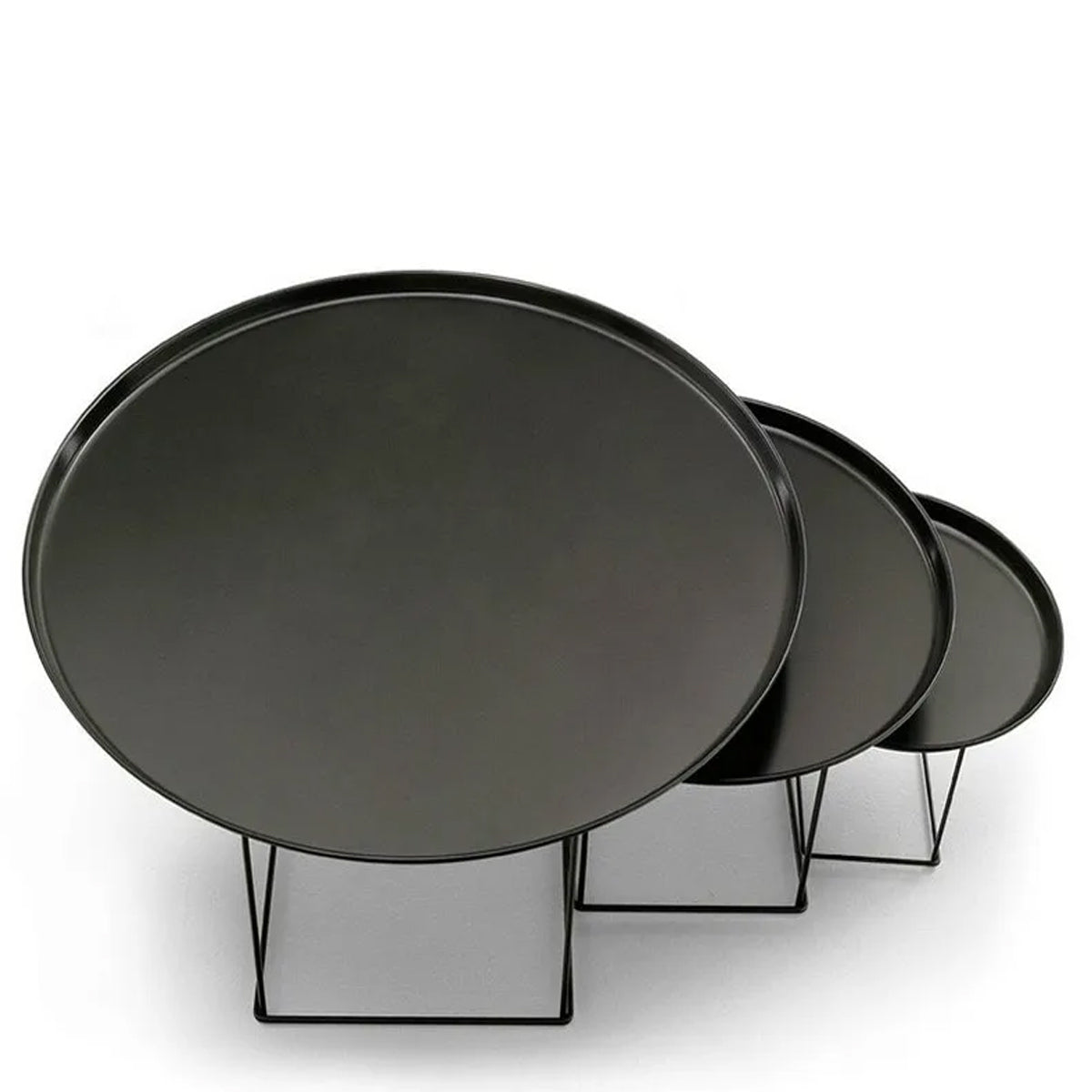 שולחן צד עגול שחור