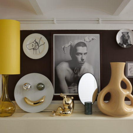 Round Mirror with marble Base
