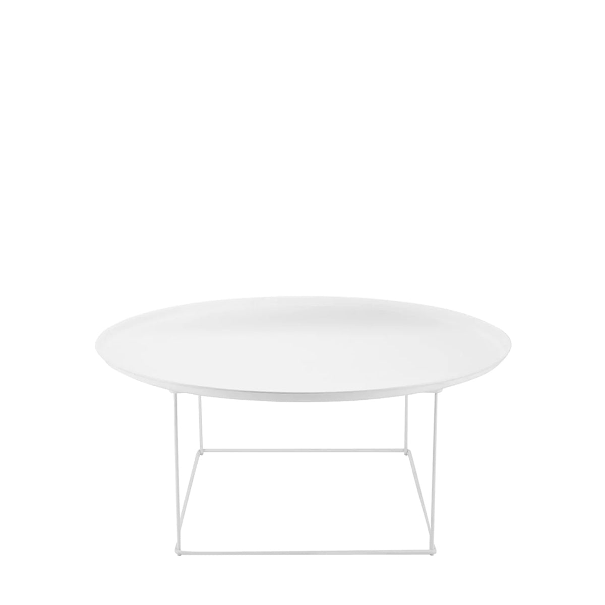 שולחן צד עגול לבן