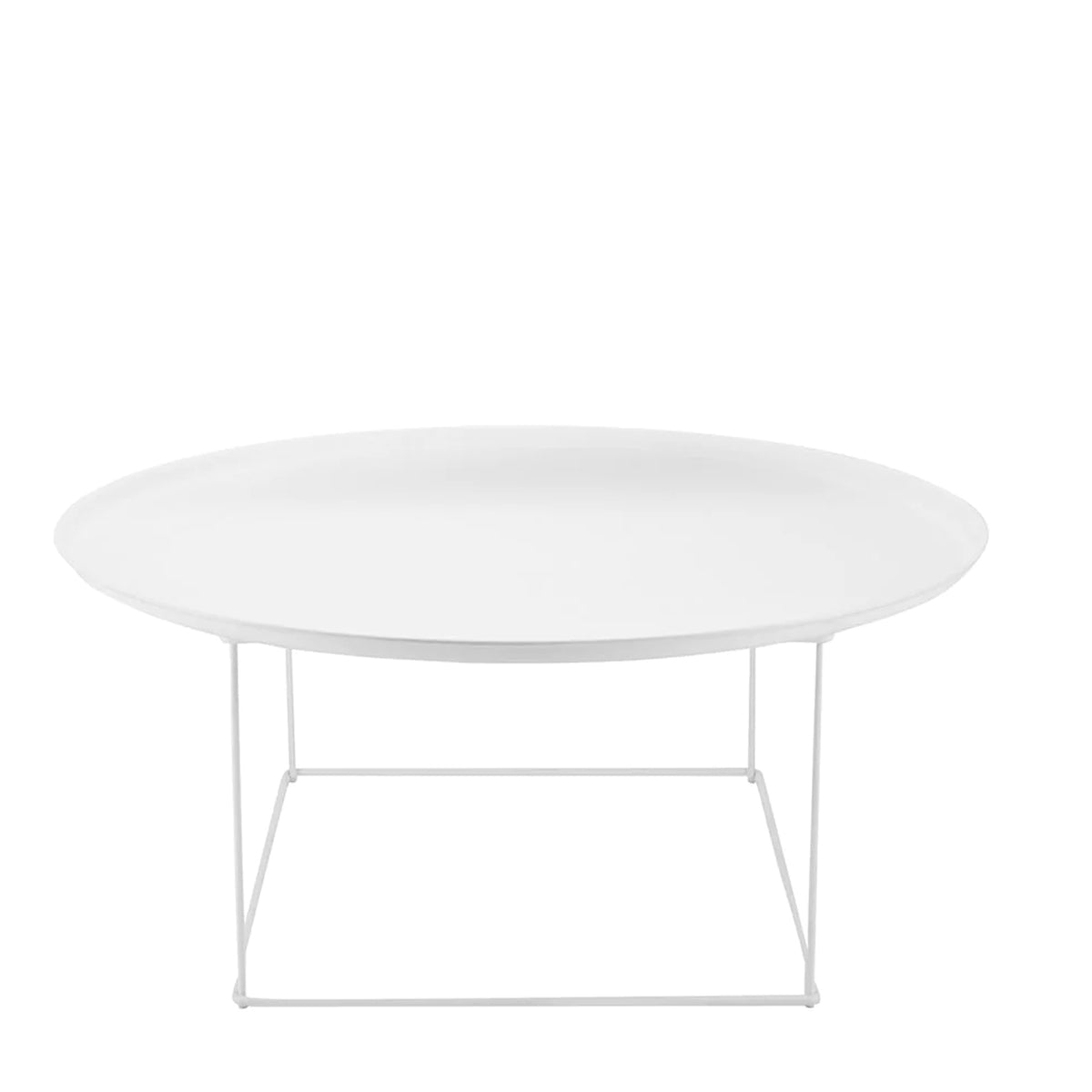 שולחן צד עגול לבן