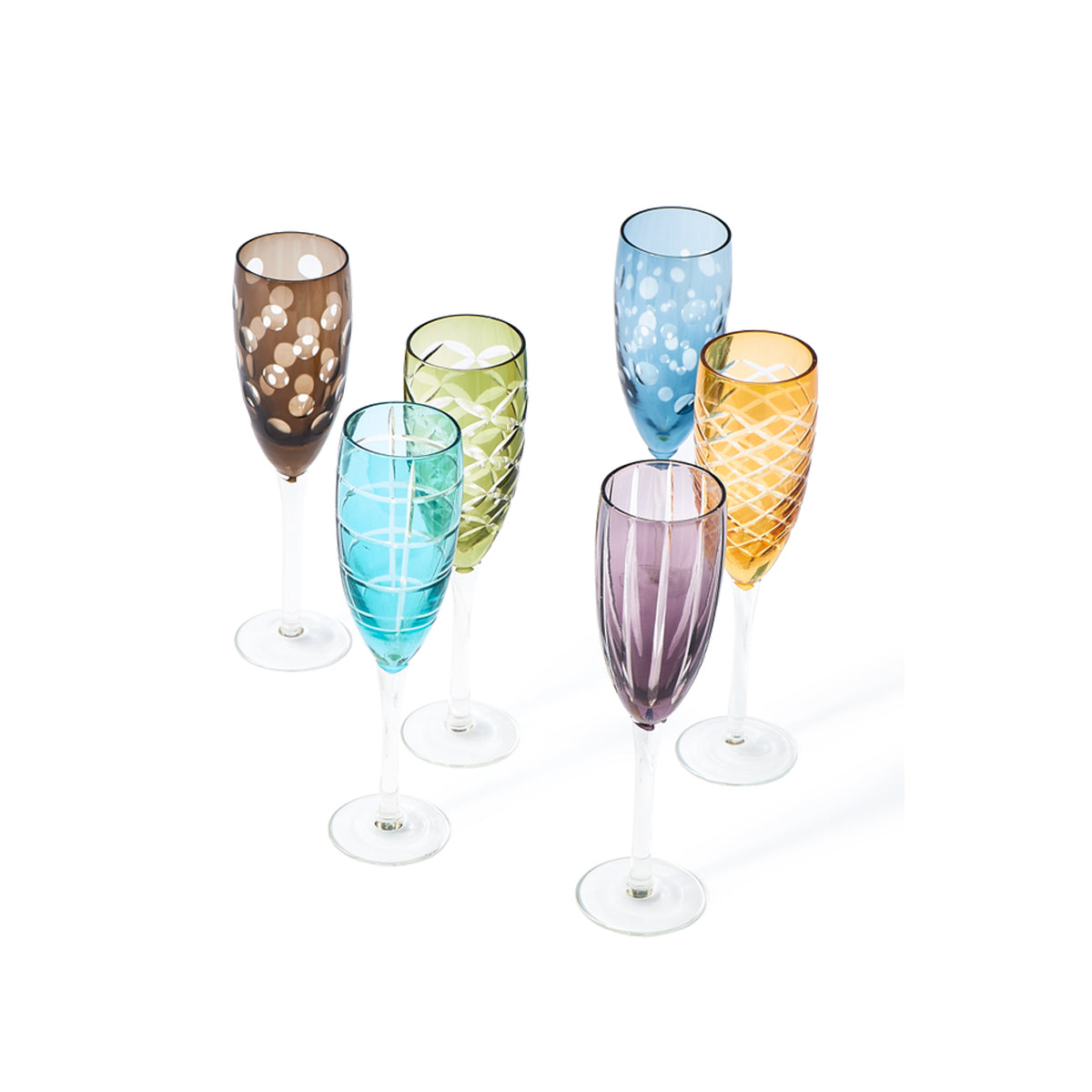 Cuttings Champagne Glasses Set